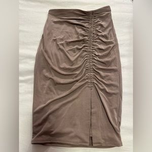 Express ruched body-con midi skirt